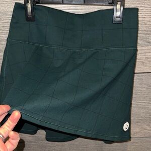 Vuori Dark Green Plaid Mini Skirt